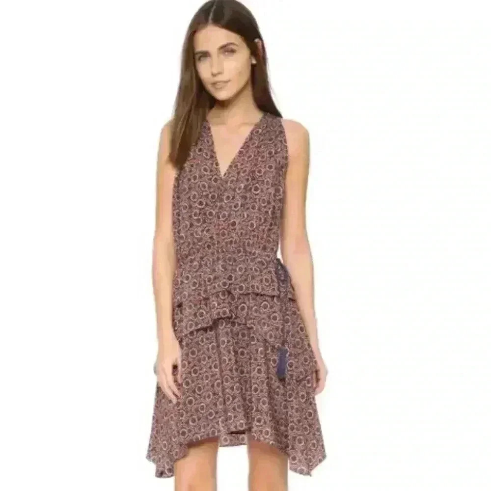 Derek Lamb 10 Crosby Silk Medallion Floral Dress